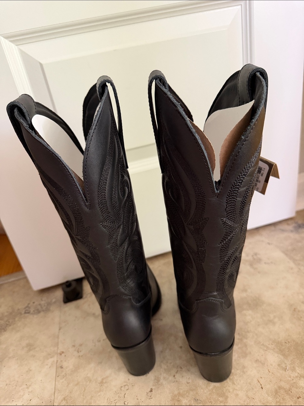 Dingo Hensley Black Women's Western Block Heel Leather Boot size 6 - Picture 5 of 11
